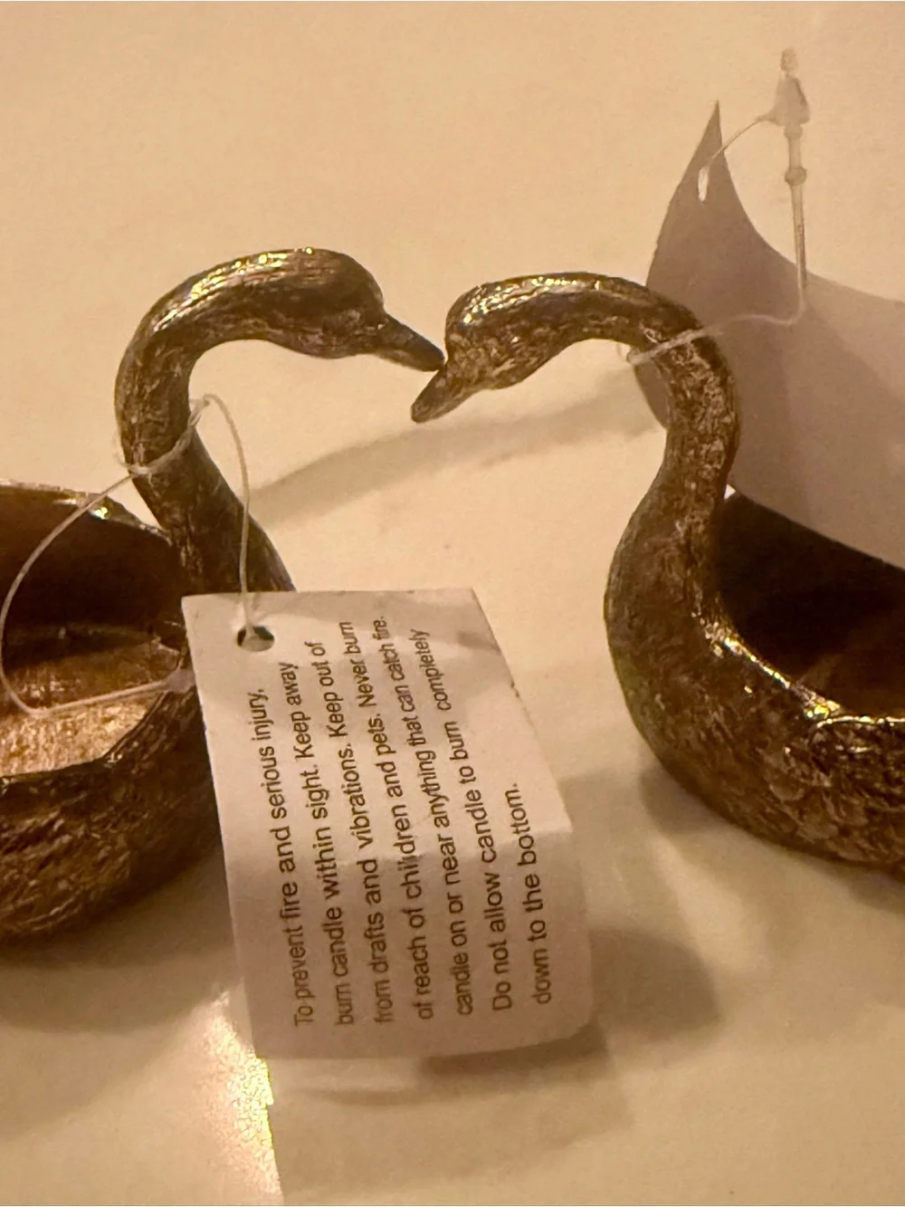 Gold Swan Decorative Votive Candle Holder Set - Elegant Table Accent